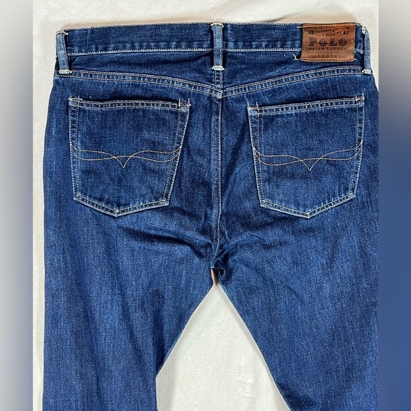 Polo Ralph Lauren 36W 33L Slim Fit Dark Wash Straight Cut Jeans Excellent Shape - Picture 5 of 10